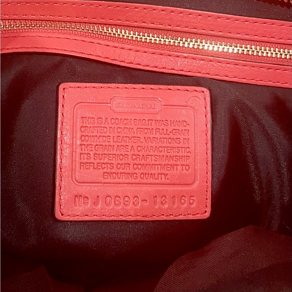 COACH Genuine Leather Double Zip Satchel - Picture 9 of 13